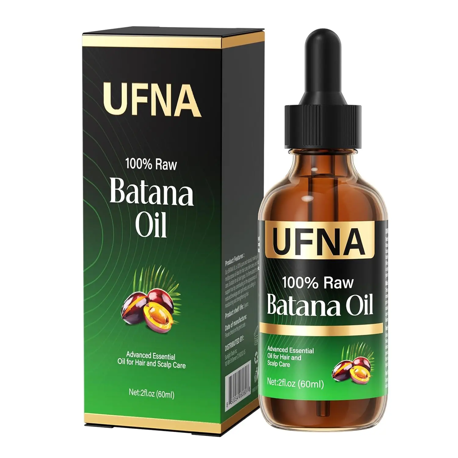 UFNA Batana Oil for Hair Growth&Revitalization – Traditional Honduran Formula for Thicker, Fuller Looking Hair – Intensive Scalp & Root Nourishment – Enhances Thickness for Men & Women-60ml
