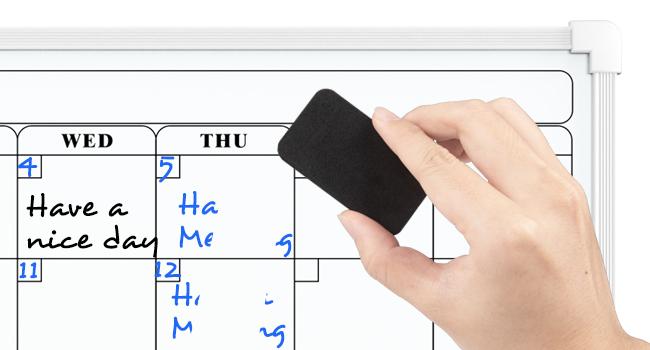 MaxGear 16"x12" Double-Sided Monthly Calendar Dry Erase Board for Wall Hanging Whiteboard with 3 Markers & 4 Magnets Portable for Students Planning Drawing Memo To-Do List