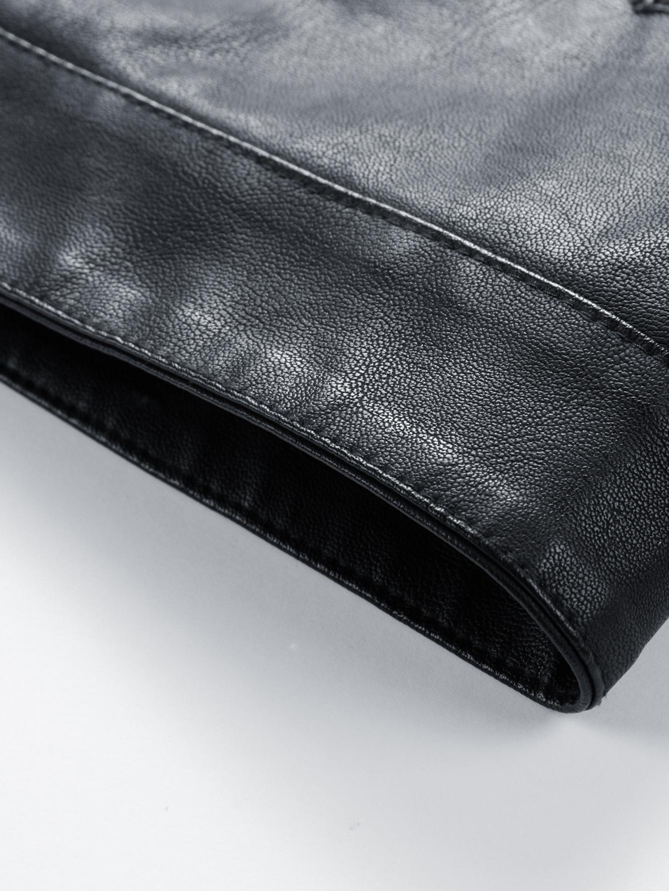 New Autumn And Winter Men's Leather Jacket With Fleece Lining Warm Casual Turn-Down Collar Leather Coat For Men SpringStatements