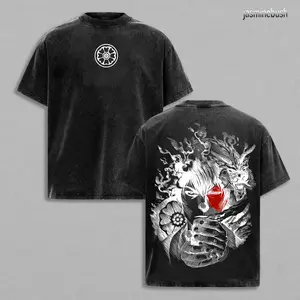 Zuko Avatar The Last Airbender Anime Double Printed Vintage Washed Tee Unisex Oversize Heavyweight Cotton T-shirt for Anime Fans and Love