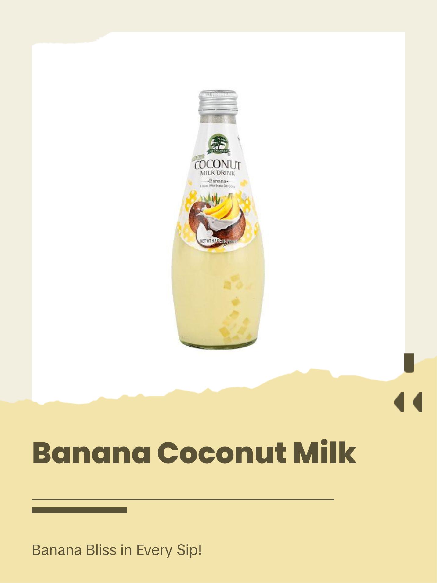 Evergreen Coconut Milk Drink Banana Flavor 9.8 oz