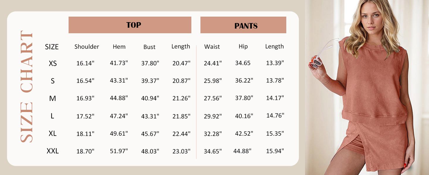 Jovenpara Women's 2 Piece Set Cotton Tank Top with Lined Split Athletic Skirt Casual Minimalist Sleeveless Suit for Daily Wear & Travel Summer Loungewear Womenswear Clothes Pajamas