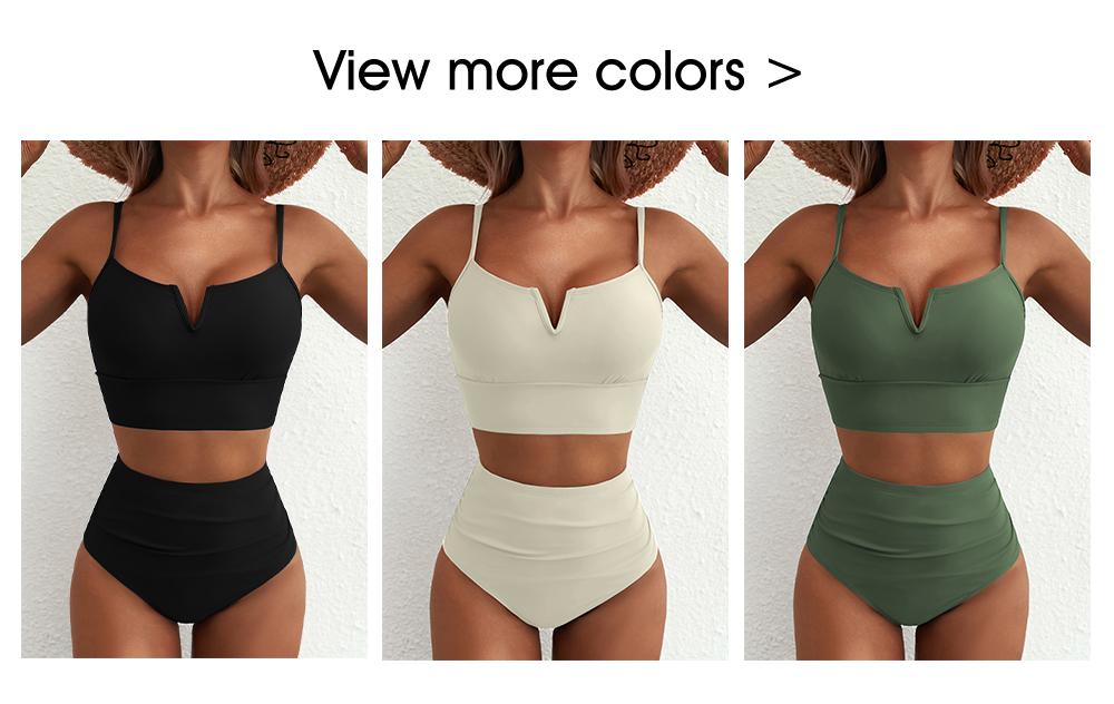 Aleumdr High Waisted Bikini Sets for Women V Wire Two Piece Swimsuits with Tummy Control & Adjustable Straps 2026 Beachwear SpringStatements
