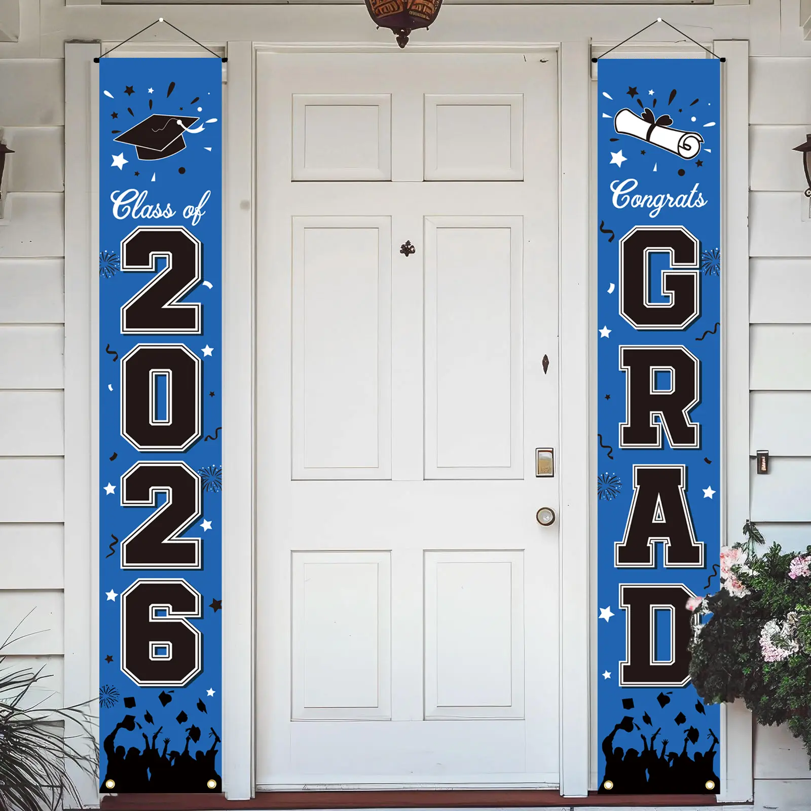 Class of 2026 Graduation Decorations, 2 Pack Graduation Door Banners - Graduation Banner & Congrats Grad Banner | Grad Party Decorations 2026, Congratulations Banner for Home Graduation Decor