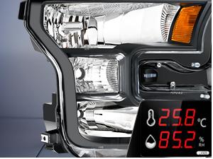 Nilight Headlight Assembly Compatible with 2015 2016 2017 Ford F-150 Headlamps Replacement Black Housing Amber Reflector Upgraded Clear Lens Driver and Passenger Side