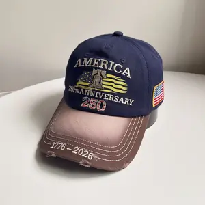 America 250th Anniversary 1776-2026 Embroidered Baseball Cap for Men Vintage Washed Gray Relaxed Fit Daily Casual Outdoor Spring Summer Fall Headwear Patriotic Liberty Bell American Flag Decorated Hat for History Enthusiasts Patriotic Fans Fathers Husband
