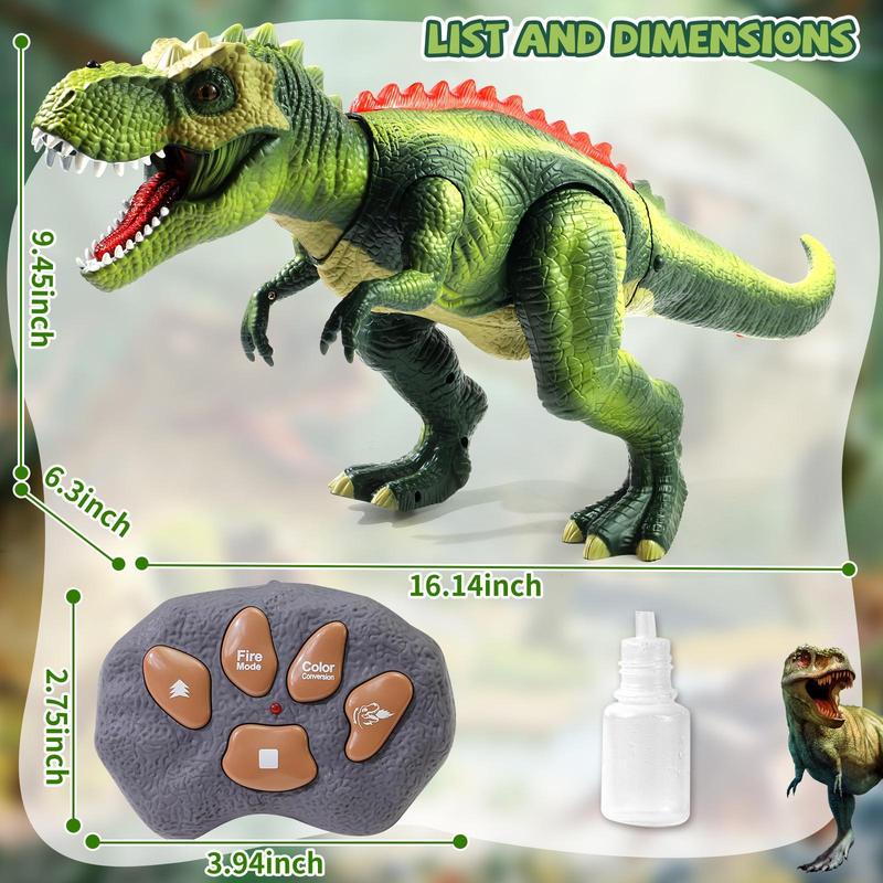 Remote Control T-Rex Dinosaur Toy – Large RC Dino with Lights, Mist Spray & Realistic Roaring Sounds, Perfect Gift for Kids