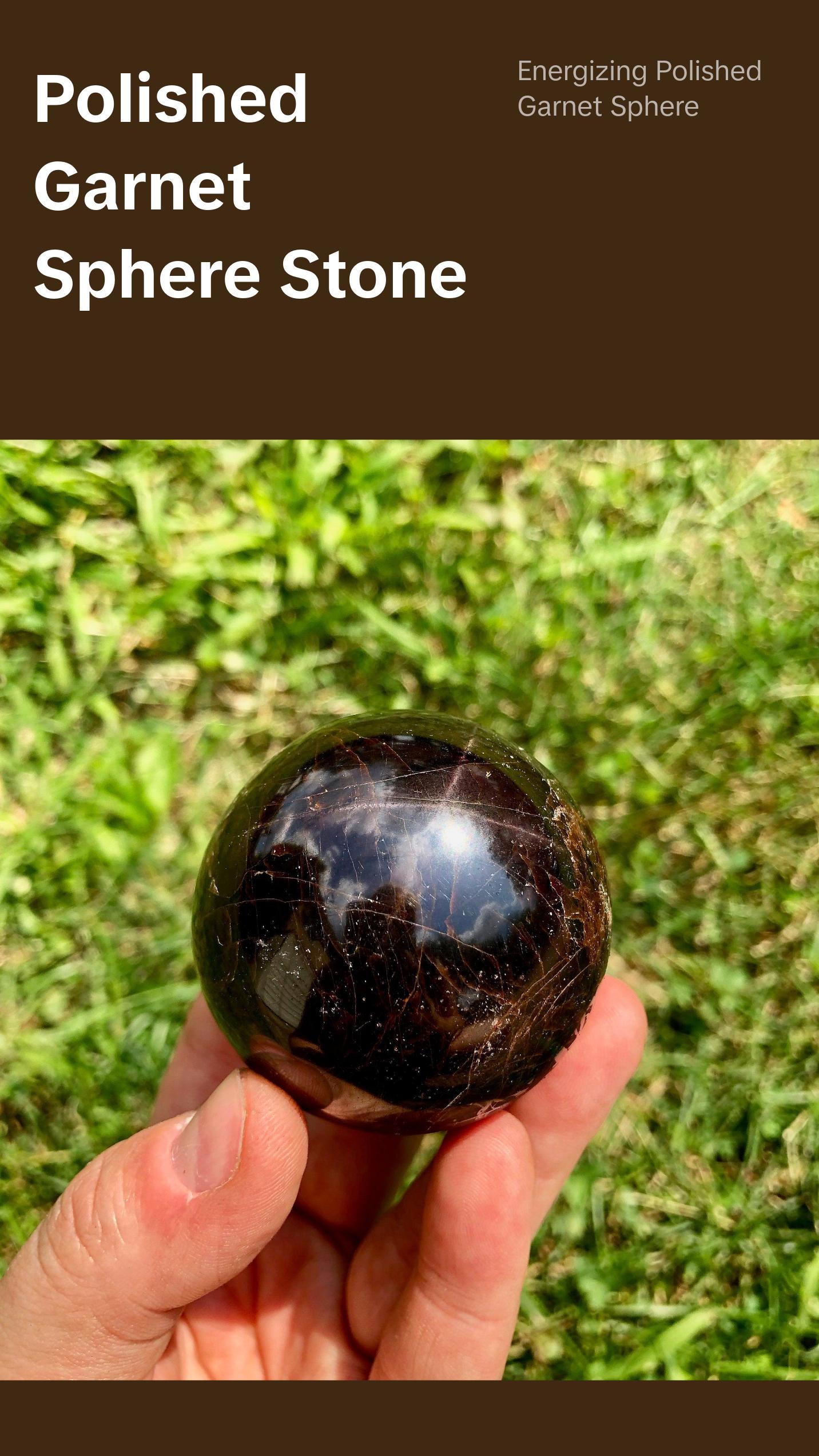 Polished Garnet Sphere Stone - Gemstone Decor