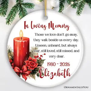 In Loving Memory Custom Ornament Keepsake Gift, Loss of Loved One Memorial Quote