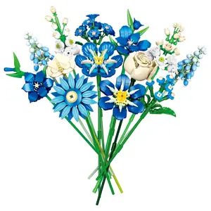 Midnight Tulip Brick Bouquet Building Set – 766PCS DIY Flower Building Blocks, Artificial Forever Flower Decor for Desk, Home Decoration, Creative Gift for Adults and Flower Lovers