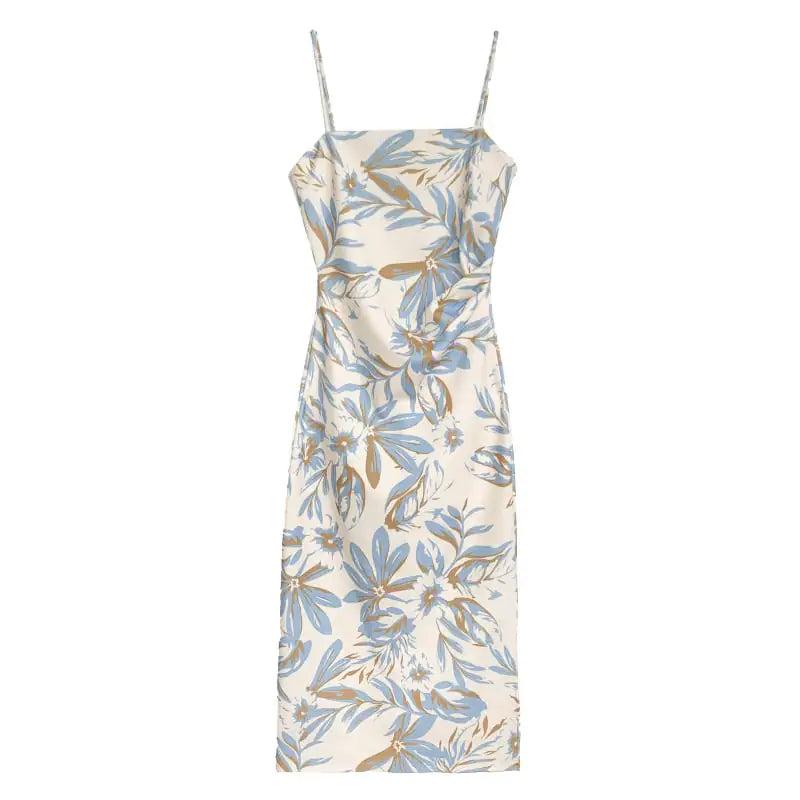 Printed Temperament Hip Strap Dress
