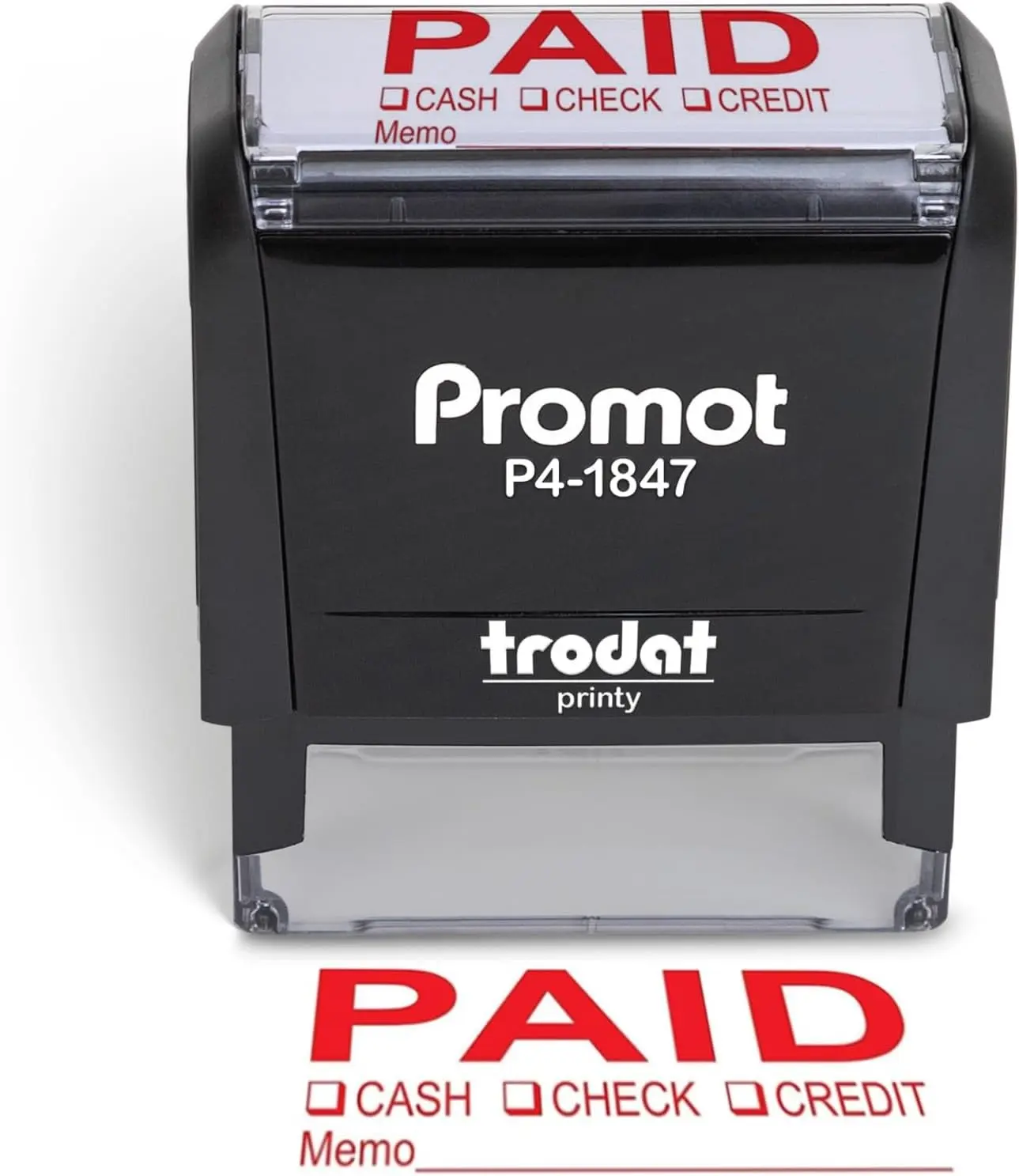 Self Inking Stamp for Office Accounts Payable Stamp with Type and Memo Red Ink Rubber Stamp for Retail and Business Supplies