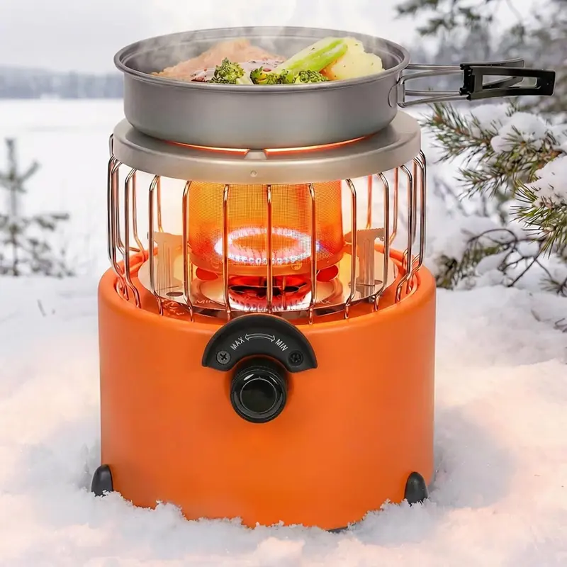 2-in-1 Portable Propane Heater & Camping Stove, 9000 BTU Outdoor Portable Heater, Adjustable Flames and Vents, Propane Stove for Patio, Ice Fishing, Backpacking, Hunting, Survival, Winter Storm Emergency Power Outage, Valentinesdaygift
