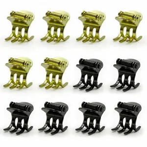 EleOnate Gold Bow Hair Claw Clip Medium Metal Pearls for Women