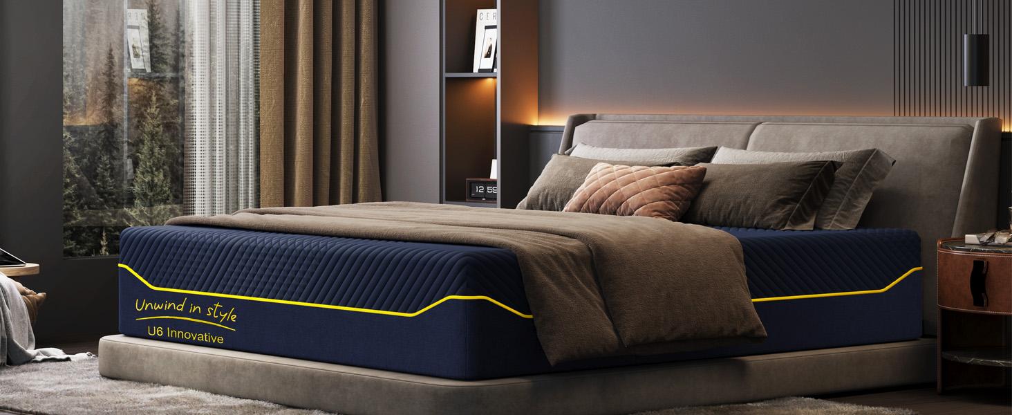 Green Tea Gel Memory Foam Mattress in A Box with Medium Firm, Removable Washable Cover, Fiberglass Free Pressure Relief