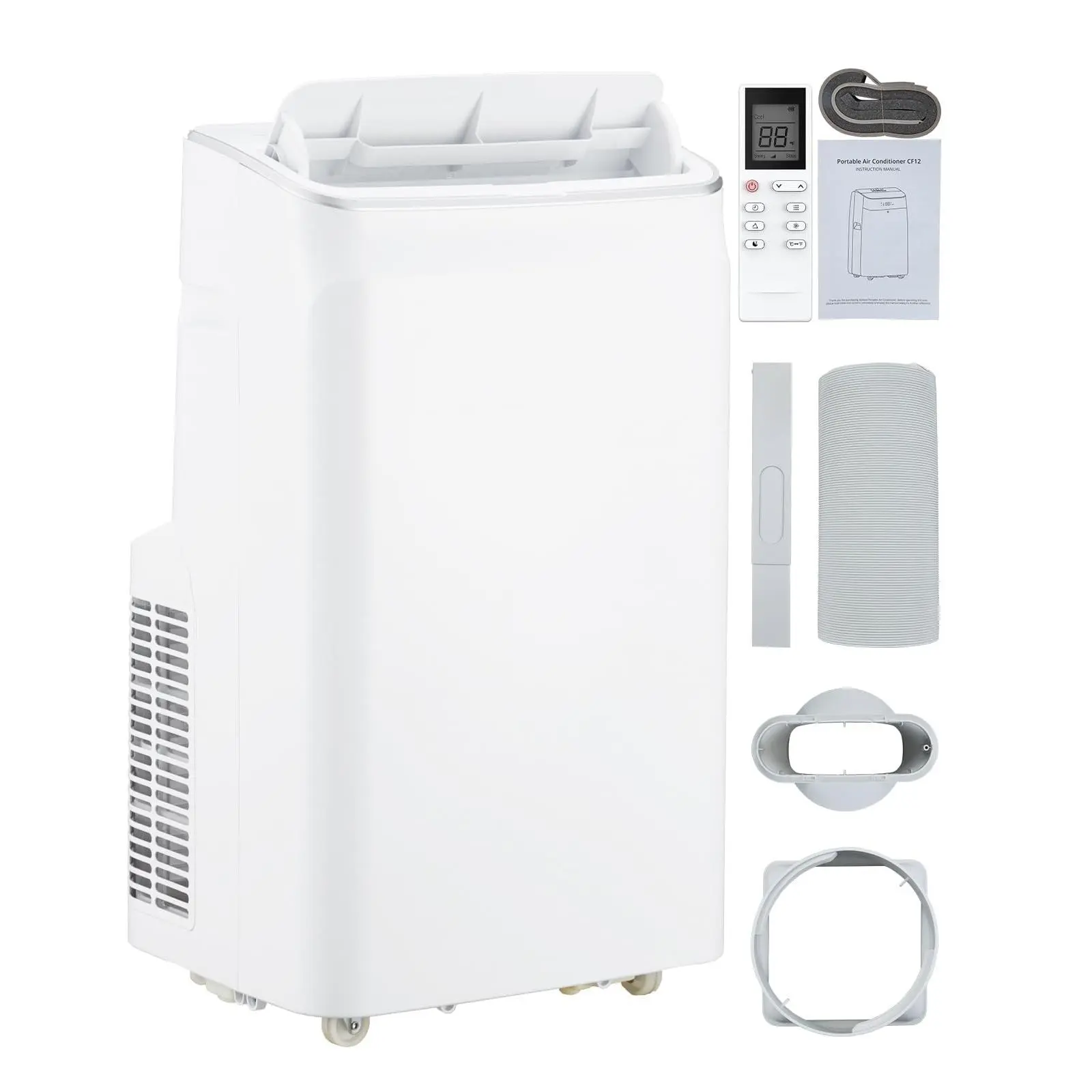 GARVEE Portable AC Unit 12000 BTU, 3-in-1 Portable Air Conditioners with Fan & Dehumidifier, Remote Control, Auto Swing, and Sleep Mode, Ideal for Cooling Bedrooms and Indoor Spaces up to 500 Sq.Ft, White