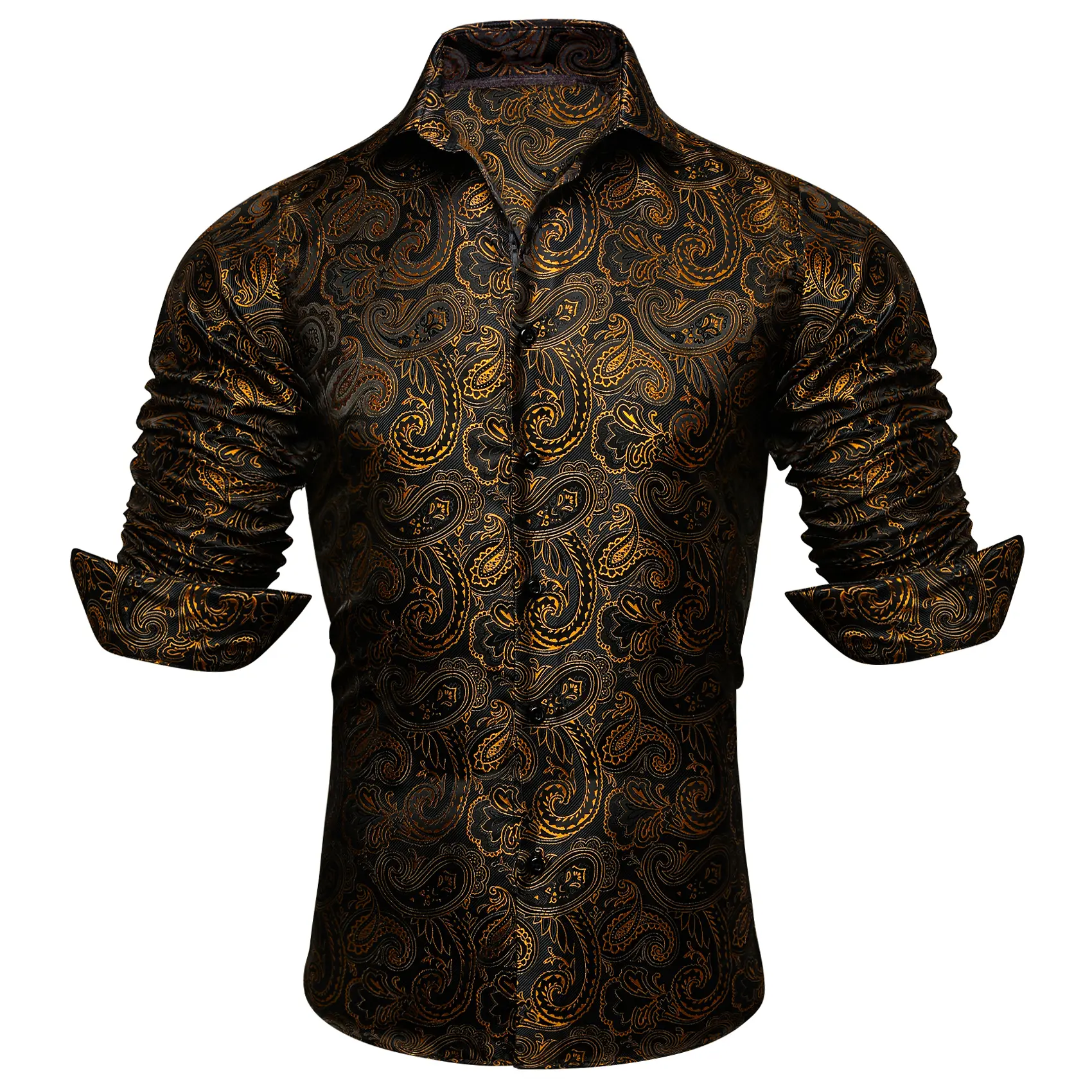 AILISUS Men's Paisley Black Gold Jacquard Long Sleeve Dress Shirt Plus Size Breathable Anti-wrinkle Button Down Prom Shirt Luxury Formal Casual Shiny Soft Stylish Regular-Fit Business Tops New In - TikTok Shop AILISUS Men's Paisley Black Gold Jacquard Long Sleeve Dress Shirt Plus Size Breathable Anti-wrinkle Button Down Prom Shirt Luxury Formal Casual Shiny Soft Stylish Regular-Fit Business Tops New In - TikTok Shop