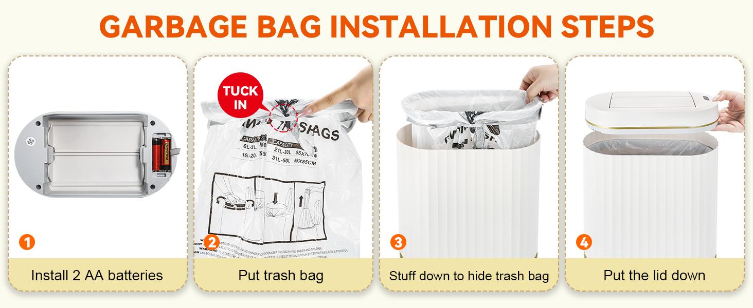 Smart Sensor Hands-Free Trash Can 2 Gallon, Free Trash Bags & Batteries Included, Out of Box Use Touchless Smart Trash Can with Lid, Giftable Trash Cans for Kitchen Home Elders Expectant Mothers Smart Sensor Hands-Free Trash Can 2 Gallon, Free Trash Bags & Batteries Included, Out of Box Use Touchless Smart Trash Can with Lid, Giftable Trash Cans for Kitchen Home Elders Expectant Mothers