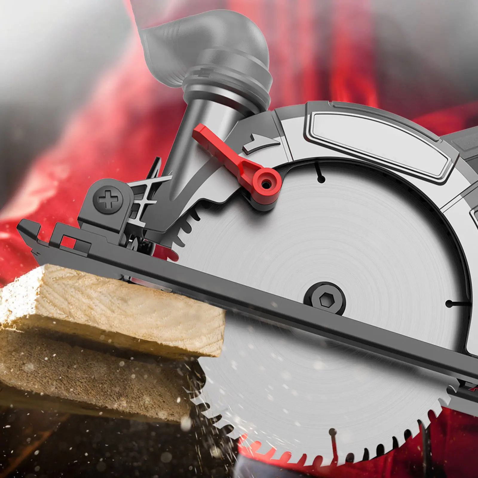 NANWEI 6-inch Brushless Circular Saw, with Two 4000mAh Batteries (charger Included), 6800RPM Compact Circular Saw, 150mm Blade, Supports 0-50 Degree Bevel Cutting Angle, Lightweight Design, Includes 3 Saw Blades, Suitable for Wood, Stone