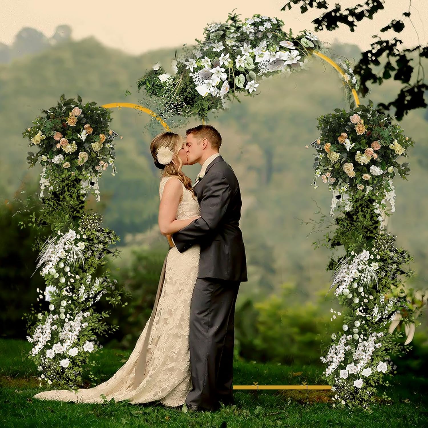 Gold Arch Backdrop Stand for Party - 120cm/80cm Metal Balloon Arch Stand for Ceremony Wedding Birthday Bridal Baby Shower Decoration Versatile Stylish Durable