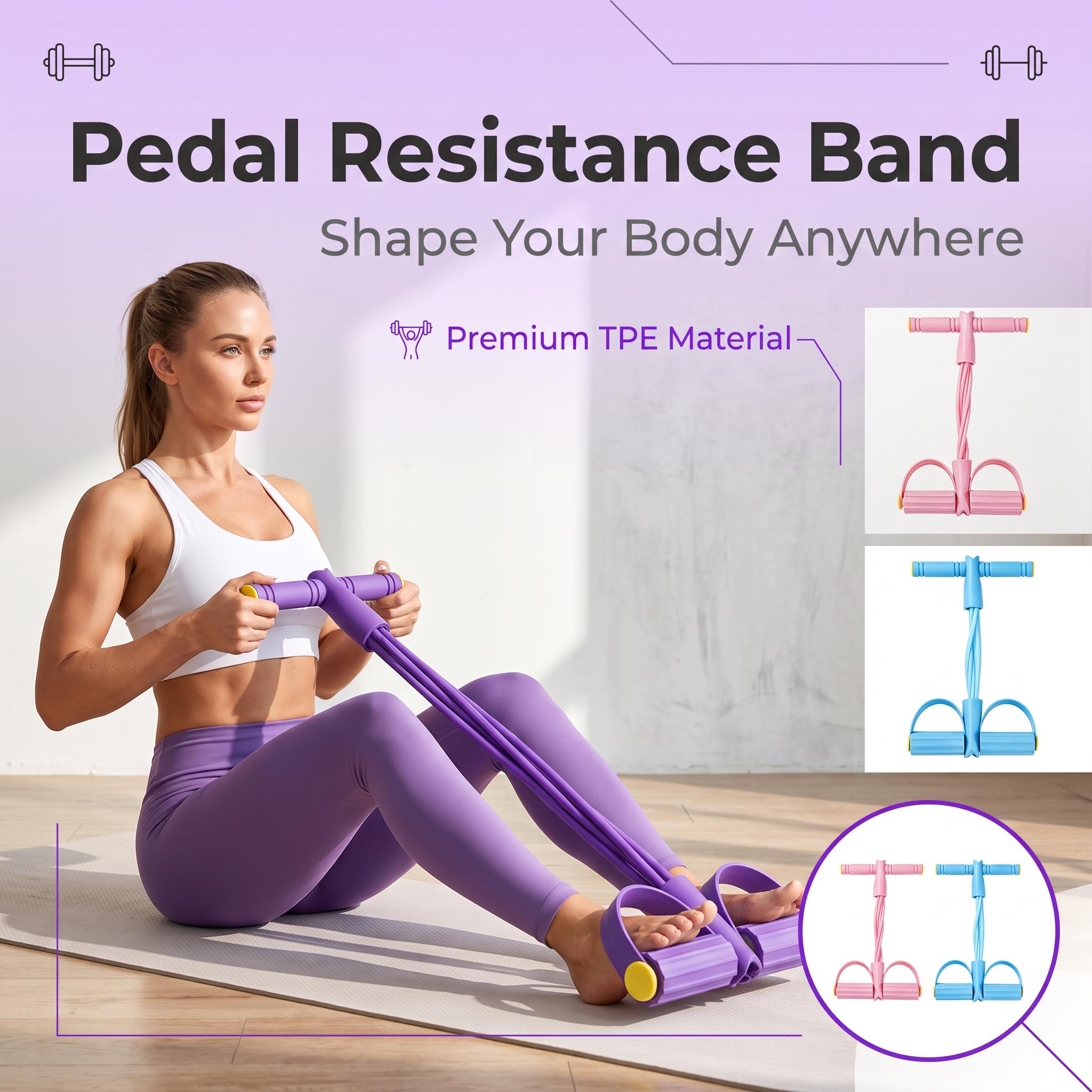 Portable TPE Tube Pedal Resistance Band - Compact Home Gym Equipment, Multi-Functional for Arm/Leg Training