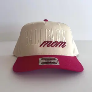 Ballpark Mom Puff Hat 3D Puff Embroidery Baseball Mom Hat Softball Mom Hat Custom Sports Hat