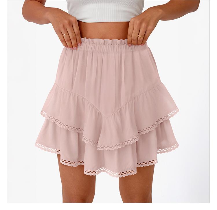 Automet Flowy Shorts for Women Casual Boho Ruffle Tiered Skorts High Waist Mini Skirts Golf Tennis Crochet Shorts Fallreshness SpringStatements