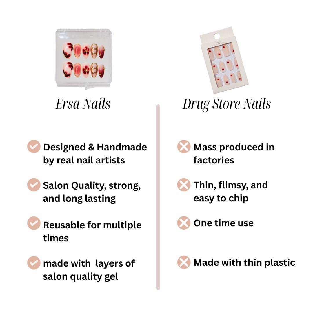 ErsaNails FALL Collection – Handmade Press-On Nails 10PCS | Acrylic, Reusable, Salon-Quality, Long-Lasting, Glossy Design