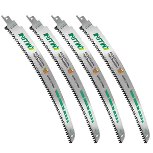 12-Inch Arc Curved Reciprocating Saw Blades for Tree Trimming & Wood Pruning – 6 TPI, 4 Pieces, Ideal for Wet & Dry Wood Cutting, Sawzall Blades for Trees