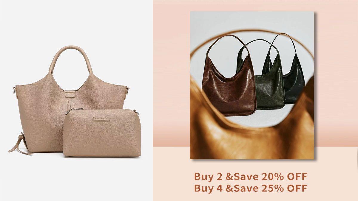 NewBella Luna Pro Shoulder Bag in PU Leather - Sleek Solid Color Top Handle Bag with Zipper Closure for School & Commute - 48x12x44 cm Daily Commuting PurseFallFreshness