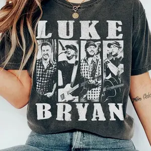 Luke Vintage Country Tee, Bryans Tour Inspired Shirt, Southern Music Concert Outfit, Country Fan Gift Apparel, Casual Western Streetwear FY1