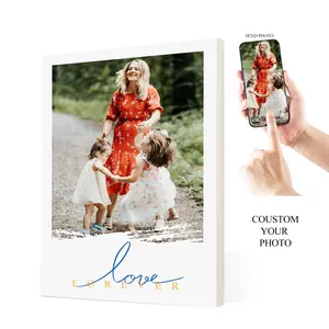 Custom Photo Personalized Picture Transfer on Canvas - Custom Wedding/Anniversary/Picture/Life Photos - Solid Color Wrap-around frame - 2D Flat, Perfect for Room Decor, Bedroom, living room, Office, bathroom, home decor, christmas decorations Art