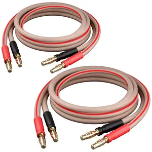 GEARit 2-Pack 14 AWG Speaker Cable with Banana Plugs Banana Wire for Bi-Wire Bi-Amp HiFi Surround Sound, for Stereo Recording, Subwoofer GEARit 2-Pack 14 AWG Speaker Cable with Banana Plugs Banana Wire for Bi-Wire Bi-Amp HiFi Surround Sound, for Stereo Recording, Subwoofer