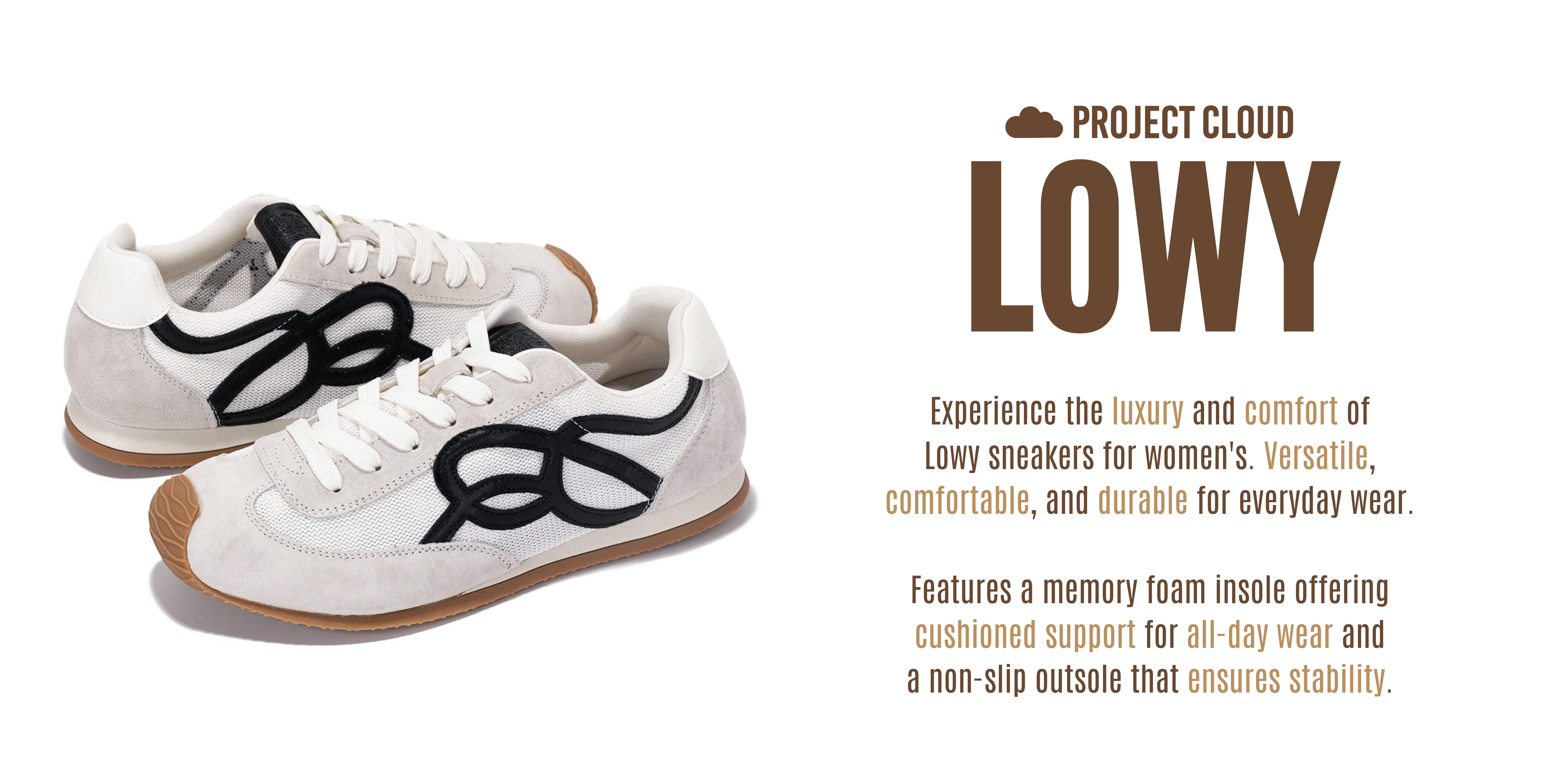 Project Cloud Womens | Trendy Sneakers for Women | Memory Foam Insole | Lightweight | Non-Slip - Lowy