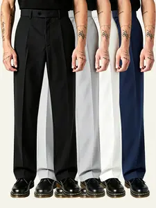 4 pcs men’s dress pants for suits — classic fit, soft high‑quality blended fabric; suitable for office/business and casual wear; versatile styling; machine washable; essential for everyday travel.