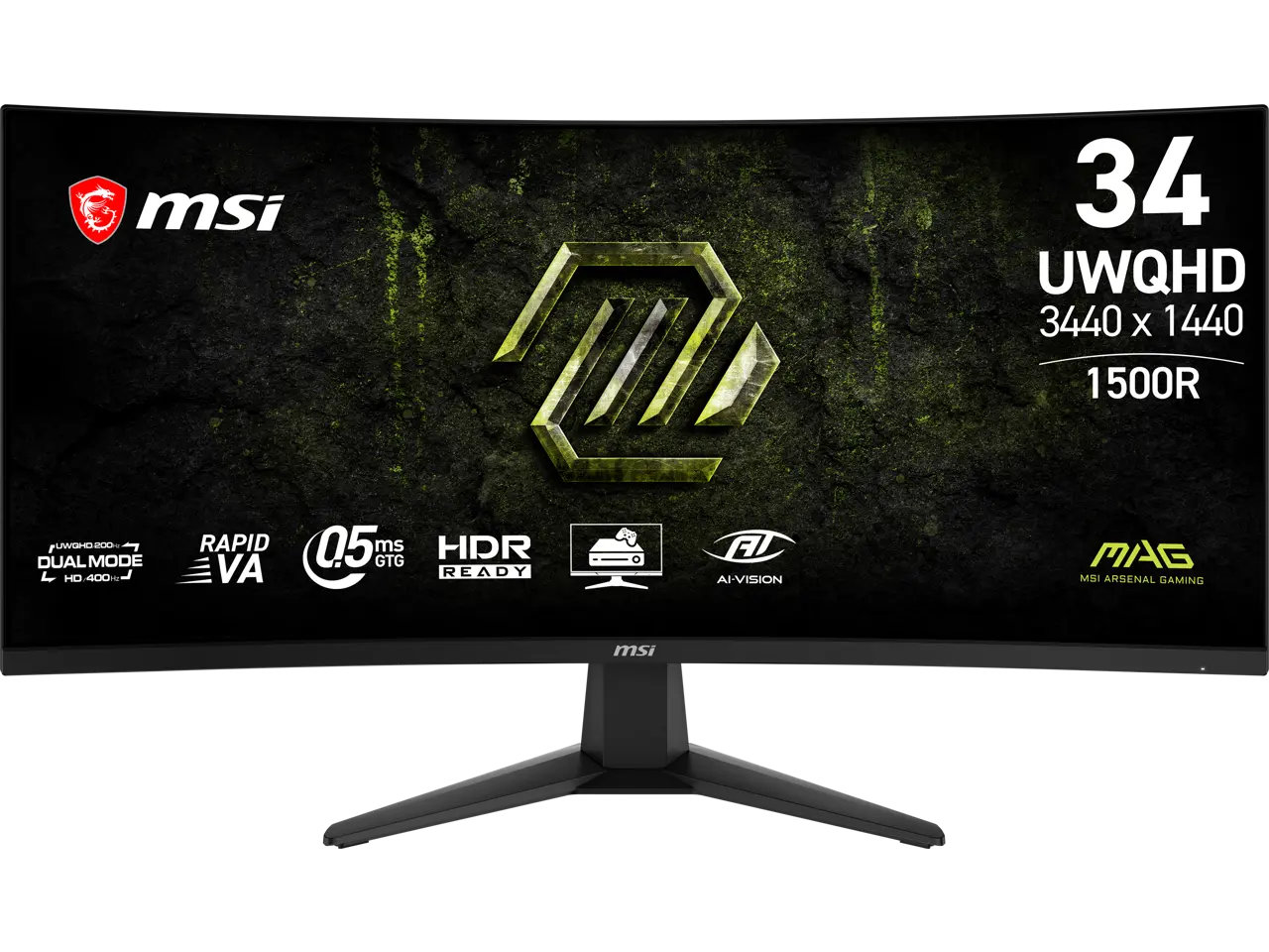MSI 34" 200Hz VA UWQHD Gaming Monitor Adaptive Sync MAG 346CQDF E20
