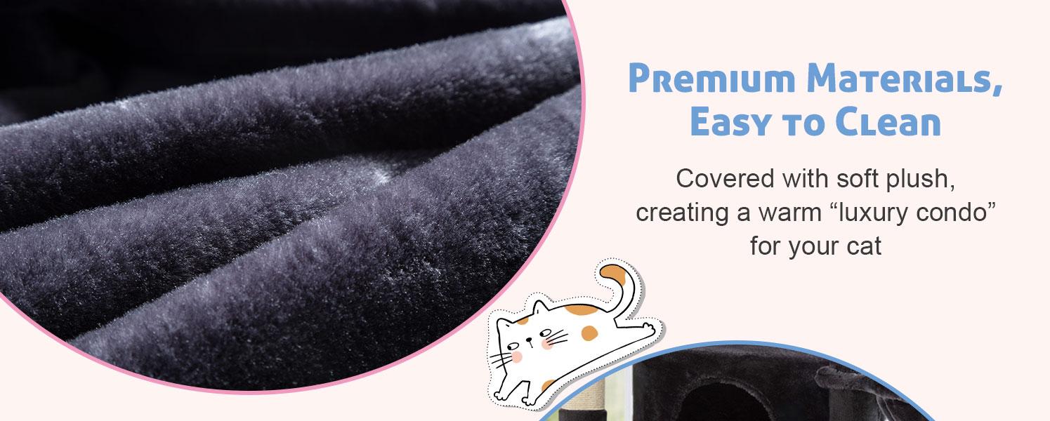 HOOMIC 73-Inch Fan-Shaped Corner Cat Tree, Space-Saving Multi-Level Tower with Cozy Condos, Perches, Baskets & Sisal Scratching Posts – Indoor Cat Activity Center