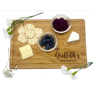 Personalized Engraved Cutting Board – Custom Family Name Bamboo Board