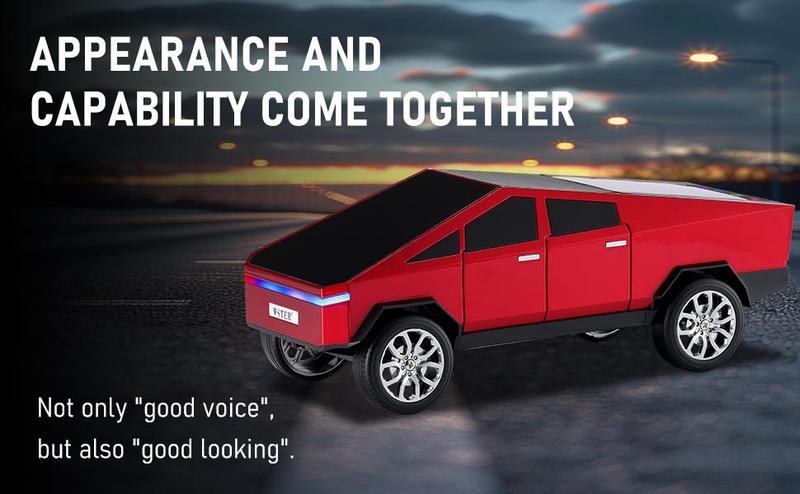 WS-580 Bluetooth Pickup Truck Speaker with Display Screen, HD Sound, TWS Pairing, FM Radio, Hands-Free Calling, LED Party Lights, Gray