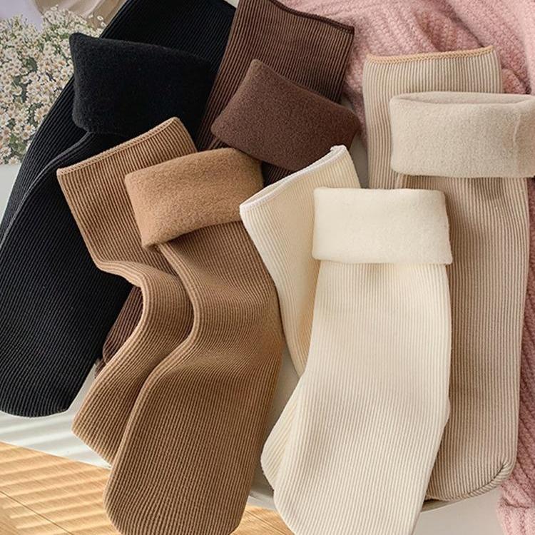 SheerFit 4 Pairs Women's Fleece Lined Socks for Women Daily Wear Thick Warm Soft Comfortable Winter&Spring