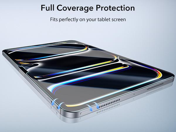 ESR Screen Protector for iPad Air 11"/13"&iPad Pro 11"/13"&iPad A16 11/10, Bubble-Free, Easy Installation, 9H Tempered Glass Film with UltraFit Tray