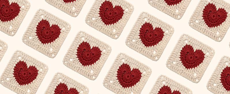 Crochet Kit for Beginners Granny Square Starter Kit Knitting Kit for Adults & Teens Including Yarn Crochet Hook Heart Design