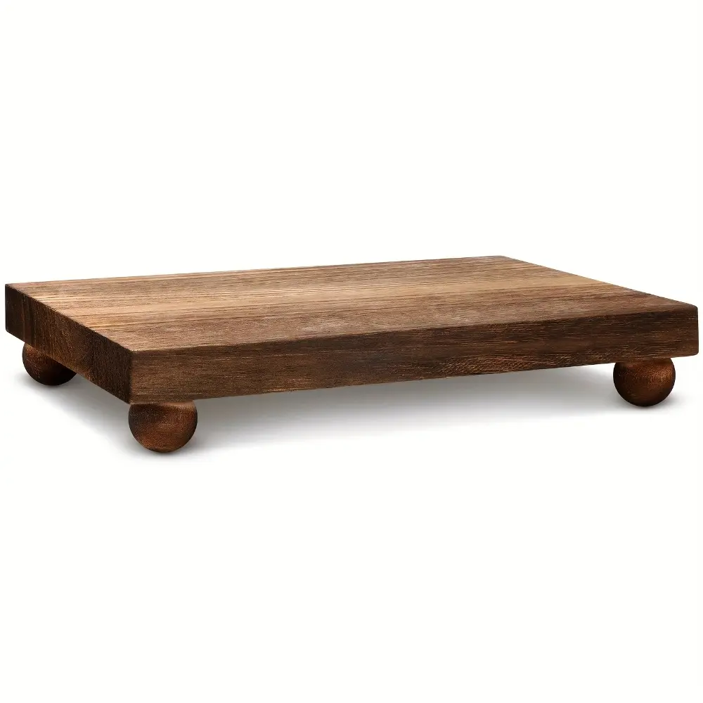 Wood Riser Tray Soap, Stand Soap Tray for Kitchen Sink, Wood Pedestal for Kitchen Counter Sink Stand Decorative Rustic Bathroom Decorations Dishes Plant Bottles Candles Display, Bathroom Decor Supplies, Bathroom Accessories