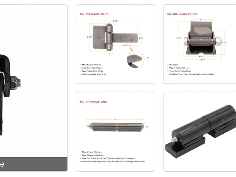 Weld On Replacement Door Hinge For Dump Trailer & Other Trailers Steel Greasable