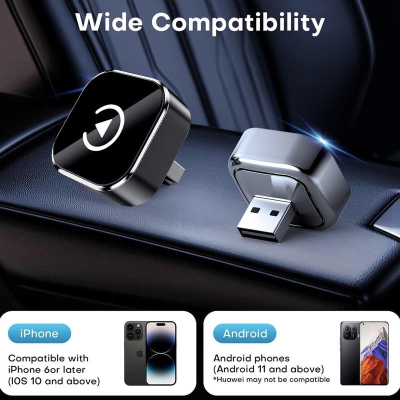 【YURNLV】2026 New Wireless CarPlay Adapter - iPhone & Android Compatible with Fast No-Delay Link, Hands-Free Calling