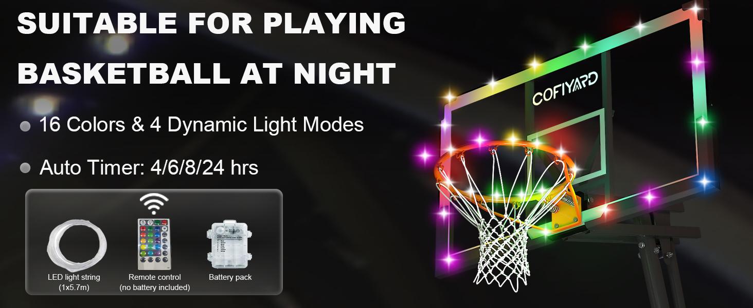 COFIYARD Outdoor Basketball Hoop 44/54-inch Shatterproof Backboard 5.25-10 Feet Height Adjustable Portable System with Wheels Durable for Teens & Adults SpringStatements