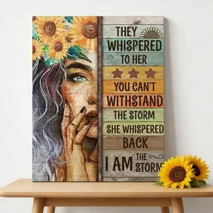 Adult Inspirational Diamond Painting Kit -5D Diamond Art Beginner, Square/Round Full Diamond Painting Picture Decoration Craft Decompression Toy DIY Dot Diamond Cross Embroidery Letter Slogan Hanging Painting Room Decoration Not Afraid of Storms