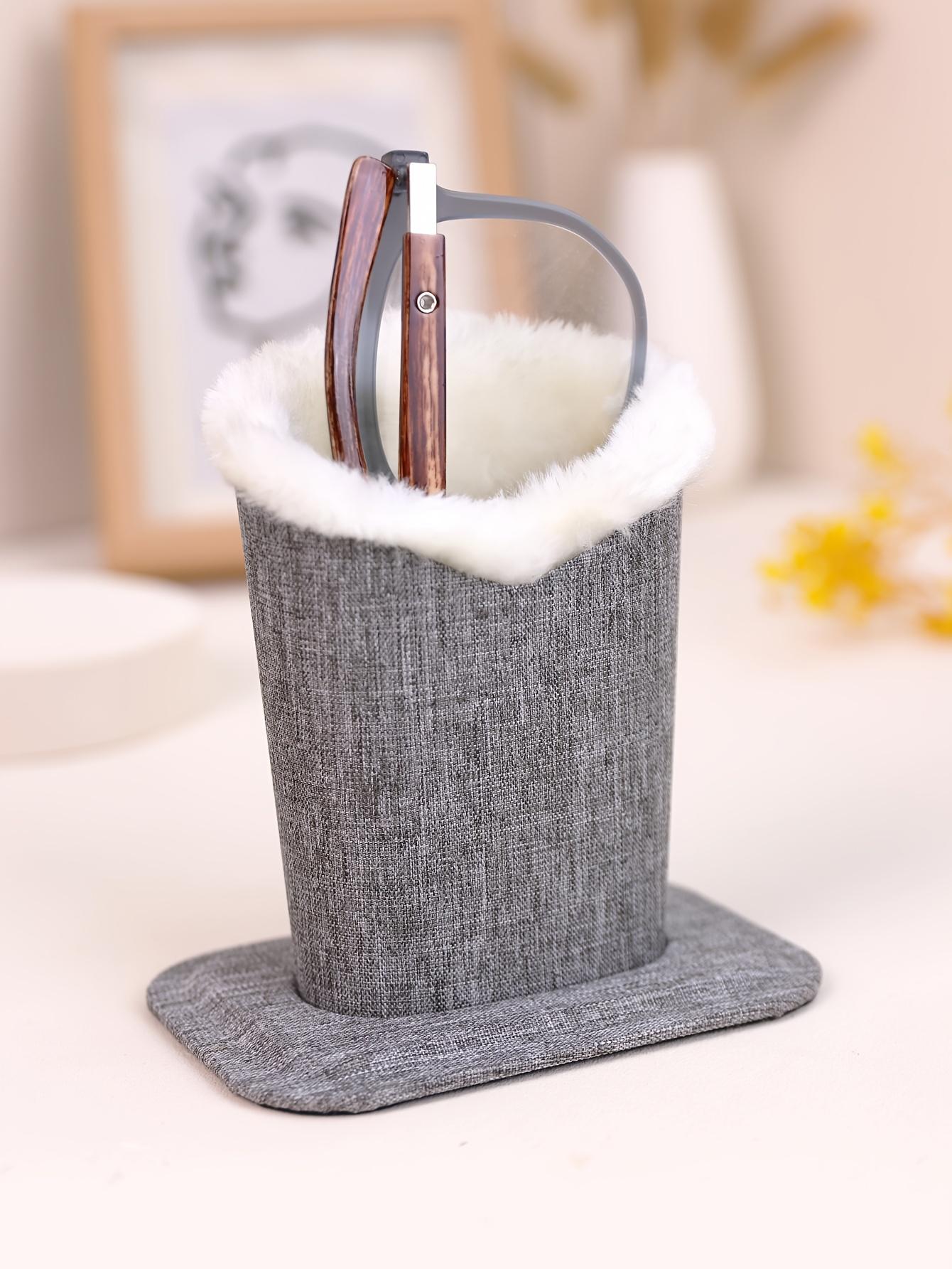 [Plush Lined] Plush Lined Glasses Holder Stand Pack of 1 Protective Desks or Nightstands