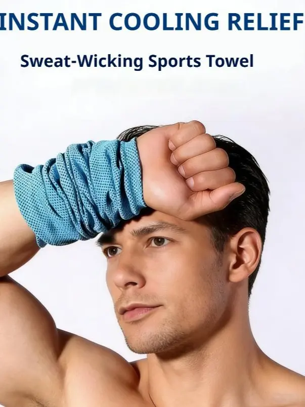 Sports & Outdoor Cooling Scarf and Wristband - Advanced Ice-Feel Mesh Fabric, Breathable Construction, Long-Lasting Cold Retention, UPF Protection - Versatile for Youth Hiking, Gym, Fitness