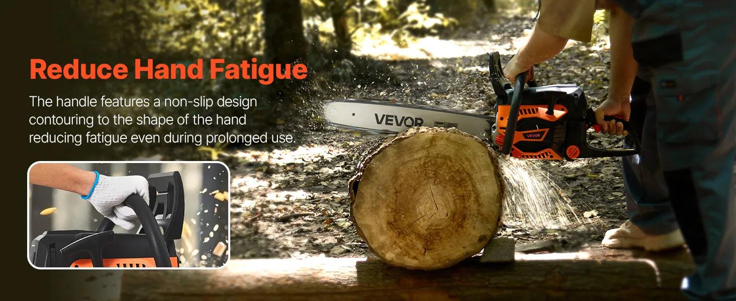 VEVOR 62 cc Gas Chainsaw 20 inch 3.8 HP Power Chain Saw with Non-Slip Handle Dual Fuel Tanks for Wood Cutting Tree Trimming Land Clearing